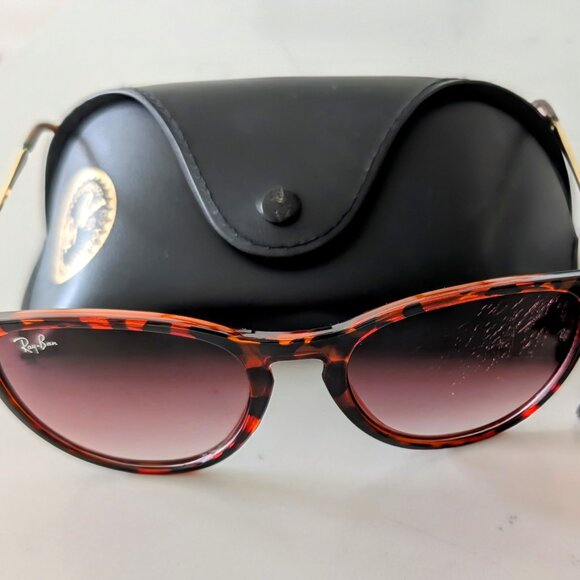 Ray Ban 4171 Erika Havana Brown with Case and Cleaning Cloth $176 100% UV - Picture 1 of 6